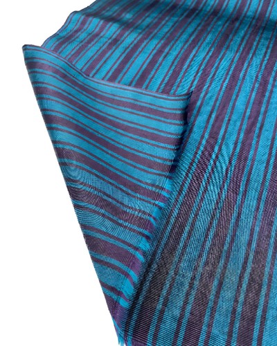 Moire blue damson tessuto - moire,